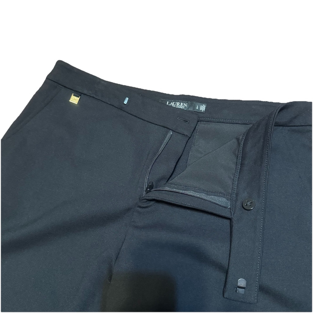 Lauren Ralph Lauren Stretch Ponte Straight Leg Crop Pants Sz:L Black Ankle Pants - Picture 10 of 12